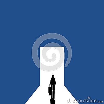 Abstract Door open Light out technology background. Hitech communication concept innovation background. Abstract open door to univ Vector Illustration