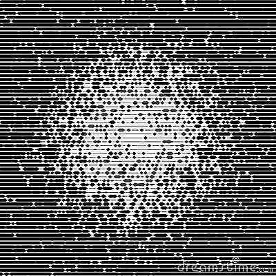 Abstract dotted black and white background. Halftone distressed pattern. Grunge texture of small round points and particles. Messy Vector Illustration