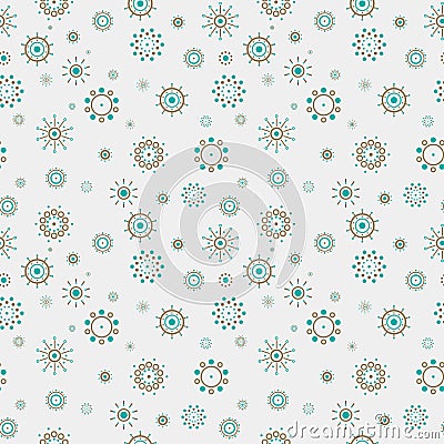 Abstract Dotted Circles Seamless Pattern Vector Illustration