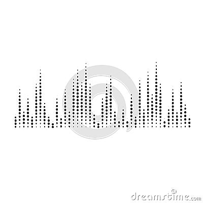 Abstract dotted equalizer. Vertical dots. Vector illustration of a graphic eq Vector Illustration