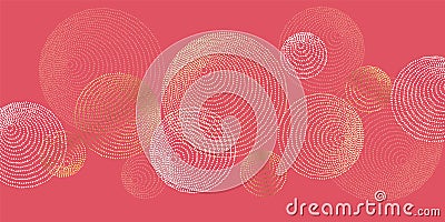 Abstract dotted round lines boho vibes pattern Vector Illustration