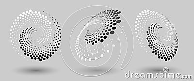 Abstract dotted vector background. Halftone effect. Spiral dotted background or icon. Yin and yang style Vector Illustration