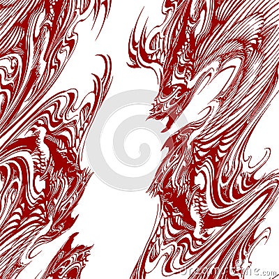 Abstract Dragon Tattoo Illustration Vector Vector Illustration