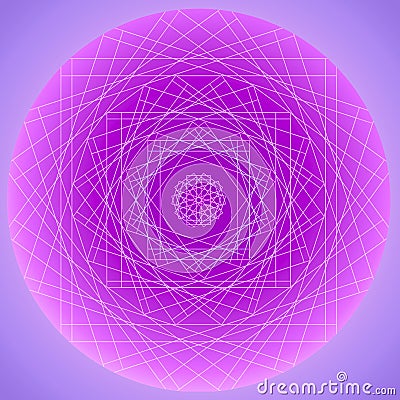 Abstract dream catcher design over graduated light purple Stock Photo