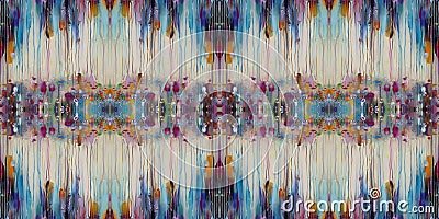 Abstract drips seamless symmetrical pattern wallpaper Stock Photo