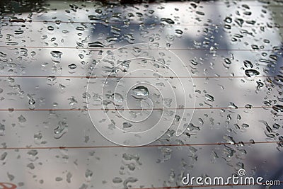 abstract drops glass background, texture fog rain, seasonal background, clear glass with water Stock Photo