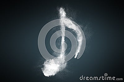 Abstract dust particles musical note symbol background design Stock Photo