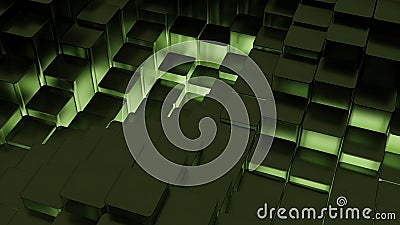 Abstract dynamic animated wave moving structure of colorful columns or blocks. Design. Wave like motion of long Stock Photo
