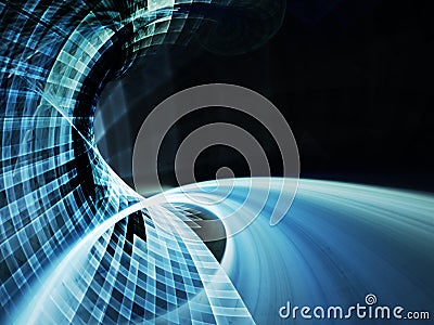 Abstract dynamic blue frame element Stock Photo