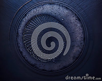 Abstract dynamic circles background texture. Blue science fiction style. Concept of change, calm and serenity Stock Photo
