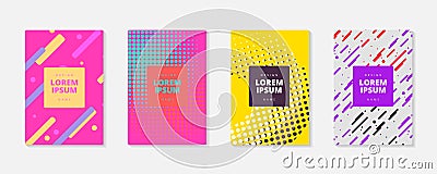 Abstract dynamic geometric vector background cover. Halftone dots posters. Gradient covers. Vector Illustration