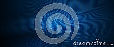 Abstract dynamic motion of liquid or fluid shape, pattern composition. Dark blue color, gradient background. Vector Illustration
