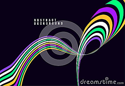 Abstract dynamic waves background with colorful line design Vector Illustration