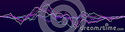 Abstract dynamic waves. Big data visualization. Sound wave element. Technology equalizer for music. 3d rendering Stock Photo