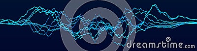 Abstract dynamic waves. Big data visualization. Sound wave element. Technology equalizer for music. 3d rendering Stock Photo