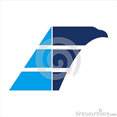 Abstract eagle letter E logo icon Vector Illustration