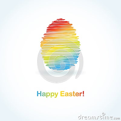 Abstract easter card with cute egg Vector Illustration