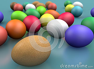 3d rendering Easter holiday composition, greeting concept. Stock Photo