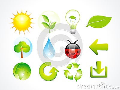 Abstract eco multiple elements icon Vector Illustration