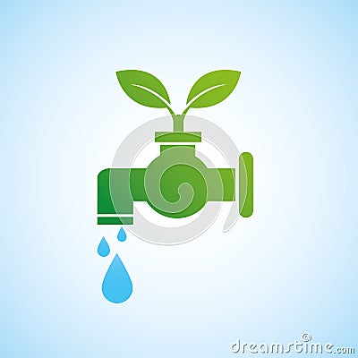 Eco water tap infographics Vector Illustration