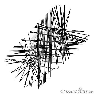 Abstract edgy, geometric line art. Angular random, chaotic lines. Spiky. tapered chaotic art Vector Illustration