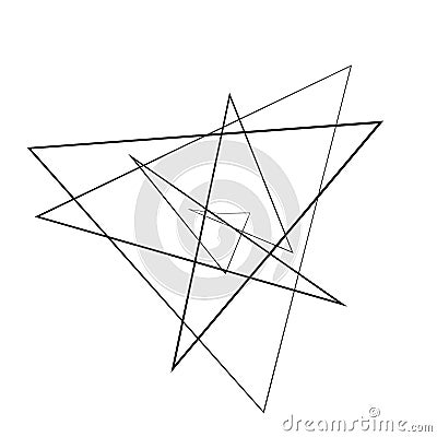 Abstract edgy, geometric line art. Angular random, chaotic lines. Spiky. tapered chaotic art Vector Illustration