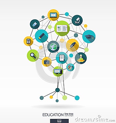 Abstract education background. Growth tree concept Vector Illustration