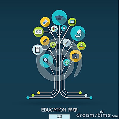 Abstract education background. Growth tree concept Vector Illustration