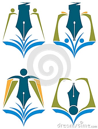 Abstract education logo set Vector Illustration