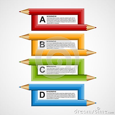 Abstract education pencil option Infographics design template. Vector Illustration