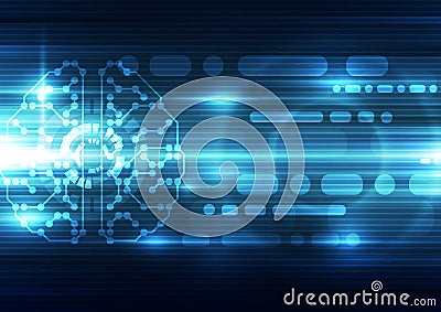 Abstract electric digital brain,technology concept Vector Illustration