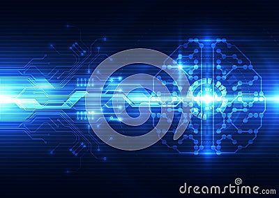 Abstract electric digital brain,technology concept Vector Illustration