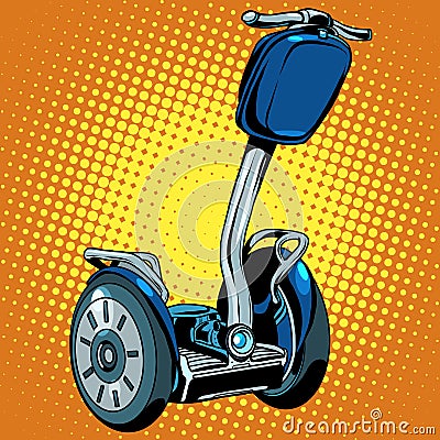 Abstract electric scooter with flashlight segway Vector Illustration