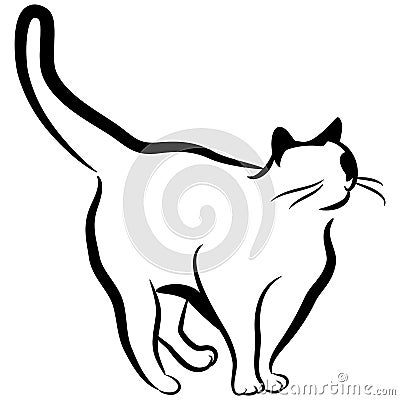 Abstract Elegant Cat Vector Illustration