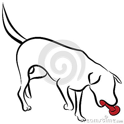 Abstract Elegant Labrador Dog Chewing Toy Vector Illustration