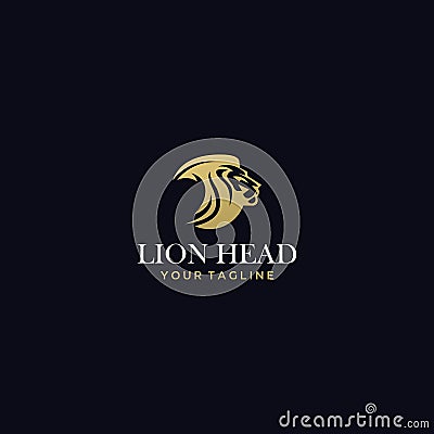 Abstract elegant lion head logo design template Premium Vector Vector Illustration