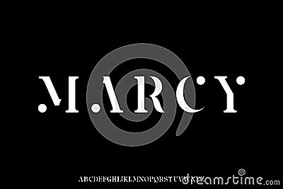 Abstract elegant stencil type style serif alphabet display font vector Vector Illustration