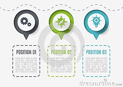 Abstract elements of graph, diagram with 3 steps, options or parts. Creative concept for infographic. Business data Vector Illustration