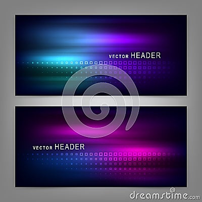 Abstract elements. Website header or banner set Cartoon Illustration