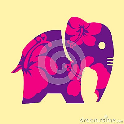 The abstract elephant and flower with background. Vector graphic illustration., vector design. Vector Illustration