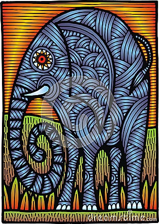 Abstract elephant illustration Vector Illustration