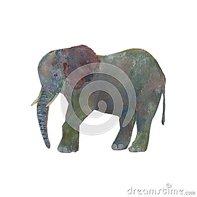 Abstract elephant isolated on white background Cartoon Illustration