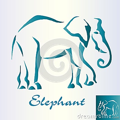 Abstract elephant walks Vector Illustration