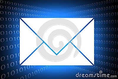 Abstract email design on blue background Cartoon Illustration