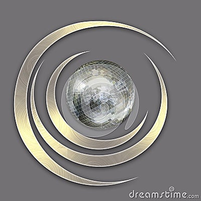 Abstract emblem - mirror ball Stock Photo