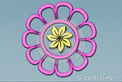 Abstract embosing colorful flower shap designe with structure back ground Cartoon Illustration