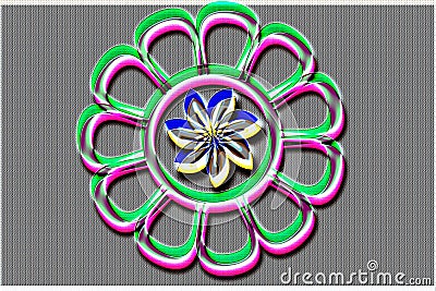 Abstract embosing glass colorful flower shap designe with structure back ground Cartoon Illustration