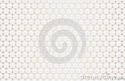 Abstract embossing volume white texture, vector seamless pattern. Depressed round shape background, 3d geometric pattern. Round Vector Illustration