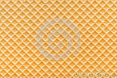 empty golden waffle texture, background for your design Stock Photo