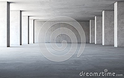 Abstract empty, modern concrete interior. 3d rendering Stock Photo